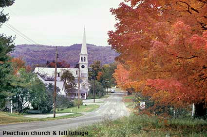 Peacham church & fall foliage, VT, USA Peacham church & fall foliage, VT, USA