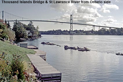 Thousand Islands Bridge & St Lawrence River, NY USA & Ontario Canada Thousand Islands Bridge & St Lawrence River, NY USA & Ontario Canada