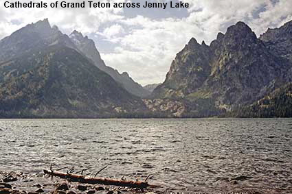  Cathedrals of Grand Teton across Jenny Lake, WY, USA