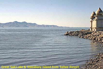 Great Salt Lake & Stansbury Island from Saltair Resort, UT, USA