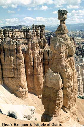  Thor's hammer & Temple of Osiris from Navajo Trail, Bryce Canyon, UT, USA
