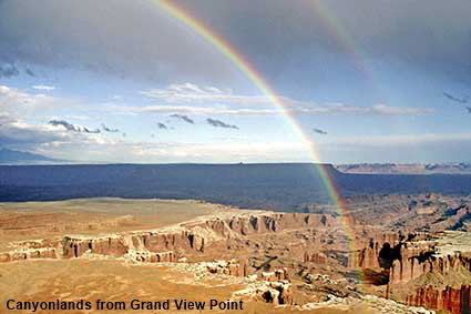 Double rainbow over Canyonlands from Grand View Point, UT, USA
