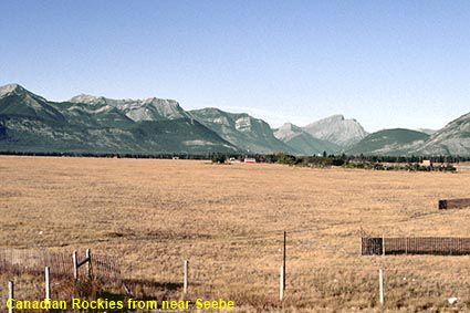 Canadian Rockies from near Seebe, Alberta, Canada