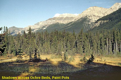  Shadows across Ochre Beds, Paint Pots, Kootenay National Park, BC, Canada