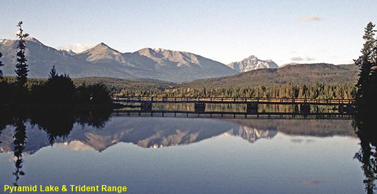 Pyramid Lake & Trident Range, Jasper National Park, Alberta, Canada Pyramid Lake & Trident Range, Jasper National Park, Alberta, Canada