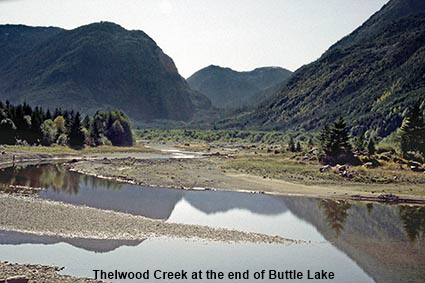 Thelwood Creek at the end of Buttle Lake, Vancouver Island, BC, Canada Thelwood Creek at the end of Buttle Lake, Vancouver Island, BC, Canada