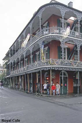 Royal Cafe at Royal & St Peter St, New Orleans, LA, USA