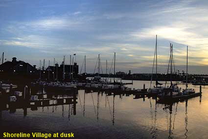  Shoreline Village at dusk, Long Beach, CA, USA