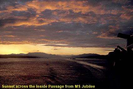 Sunset across the Inside Passage from MS Jubilee, BC, Canada Sunset across the Inside Passage from MS Jubilee, BC, Canada
