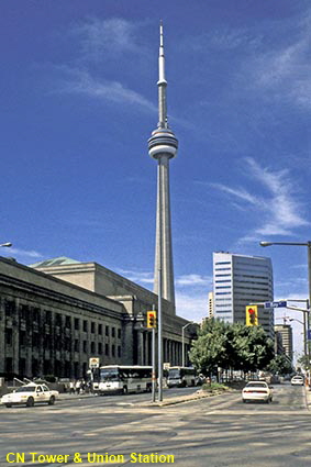 CN Tower & Union Station, Toronto, Ontario, Canada CN Tower & Union Station, Toronto, Ontario, Canada