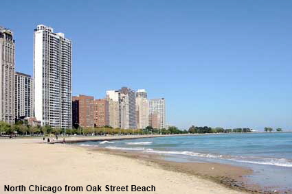 North Chicago from Oak St Beach, IL, USA North Chicago from Oak St Beach, IL, USA