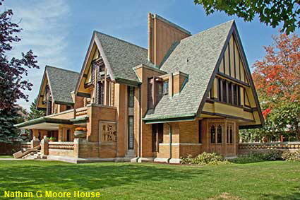 Nathan G Moore House (Lloyd Wright)l, 333 Forest Avenue, Oak Park, IL, USA