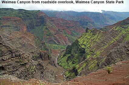 Waimea Canyon from roadside overlook, Waimea Canyon State Park, Kauai, HI, USA Waimea Canyon from roadside overlook, Waimea Canyon State Park, Kauai, HI, USA