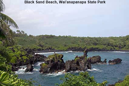 Black Sand Beach, Wai'anapanapa State Park, Maui, HI, USA Black Sand Beach, Wai'anapanapa State Park, Maui, HI, USA