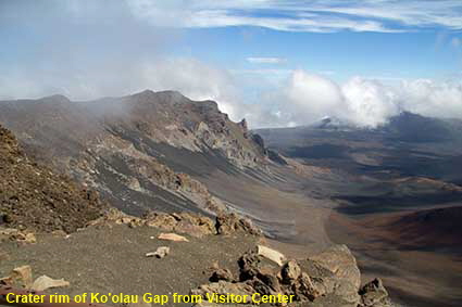  Crater rim of Ko'olau Gap from Visitor Center, Haleakala National Park, Maui, HI, USA
