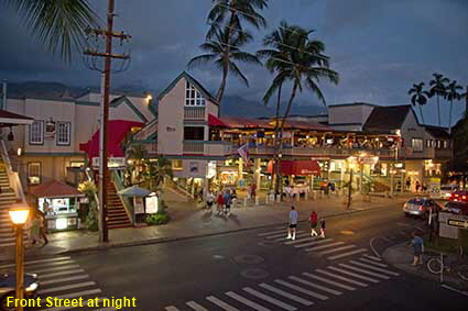Front Street at night, Lahaina, Maui, HI, USA Front Street at night, Lahaina, Maui, HI, USA