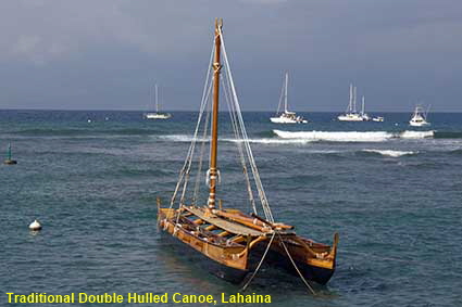 Traditional Double Hulled Canoe, Lahaina, Maui, HI, USA Traditional Double Hulled Canoe, Lahaina, Maui, HI, USA