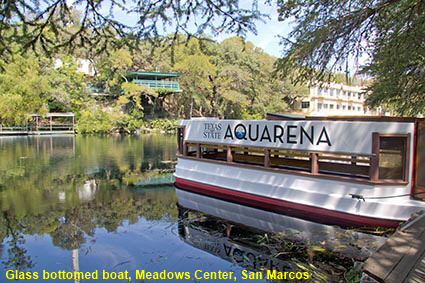 Glass bottomed boat, Meadows Center, San Marcos, TX, USA